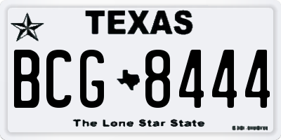TX license plate BCG8444