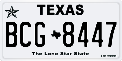 TX license plate BCG8447