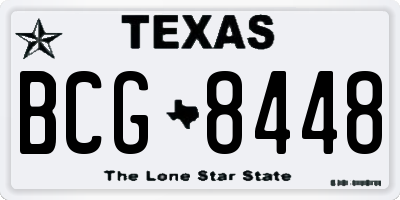 TX license plate BCG8448