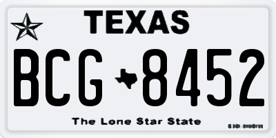 TX license plate BCG8452