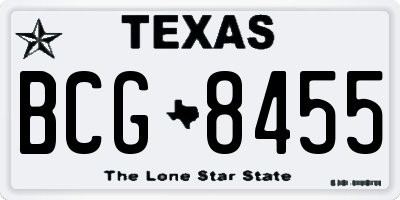 TX license plate BCG8455