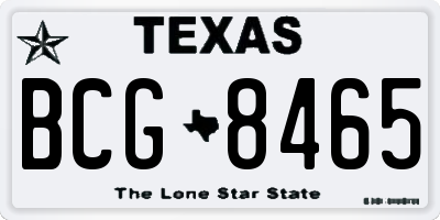TX license plate BCG8465