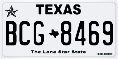 TX license plate BCG8469