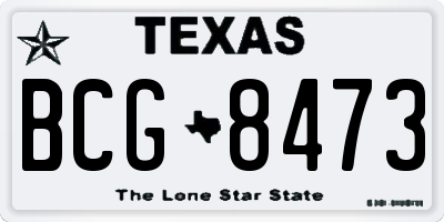 TX license plate BCG8473
