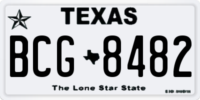 TX license plate BCG8482