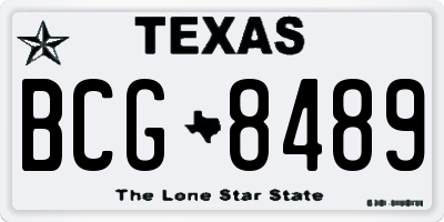 TX license plate BCG8489