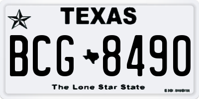 TX license plate BCG8490