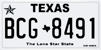 TX license plate BCG8491