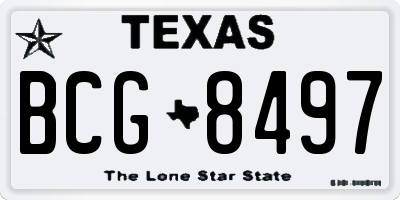 TX license plate BCG8497
