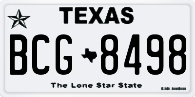 TX license plate BCG8498