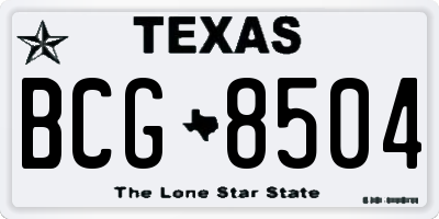 TX license plate BCG8504