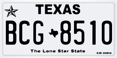 TX license plate BCG8510