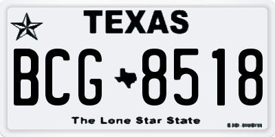 TX license plate BCG8518