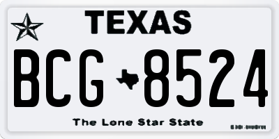 TX license plate BCG8524