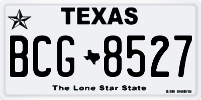 TX license plate BCG8527