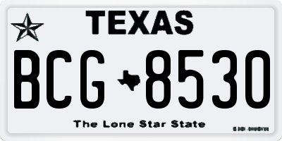 TX license plate BCG8530