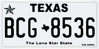 TX license plate BCG8536