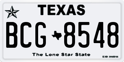 TX license plate BCG8548
