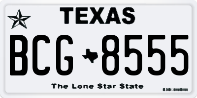 TX license plate BCG8555