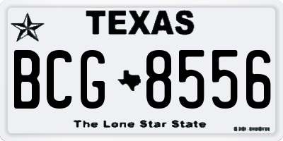 TX license plate BCG8556