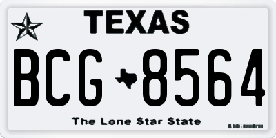 TX license plate BCG8564