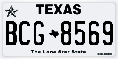 TX license plate BCG8569