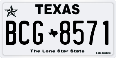 TX license plate BCG8571