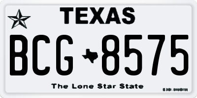 TX license plate BCG8575