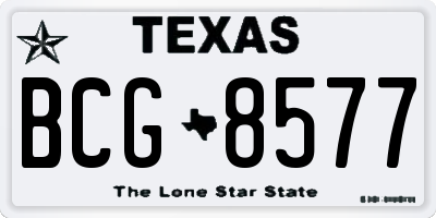 TX license plate BCG8577