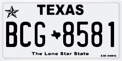 TX license plate BCG8581