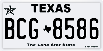 TX license plate BCG8586