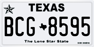 TX license plate BCG8595