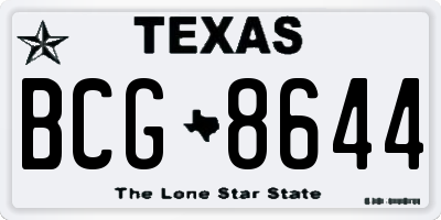 TX license plate BCG8644