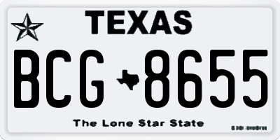 TX license plate BCG8655