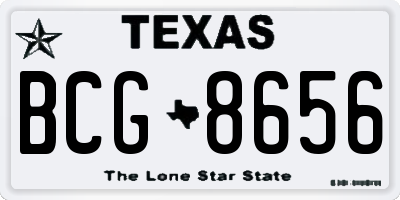 TX license plate BCG8656
