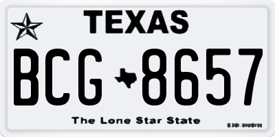 TX license plate BCG8657