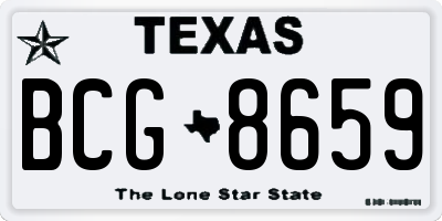 TX license plate BCG8659