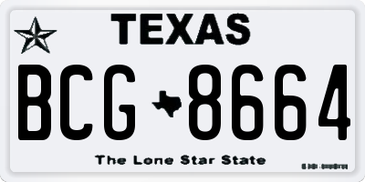 TX license plate BCG8664