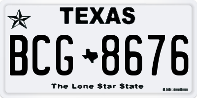TX license plate BCG8676