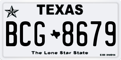 TX license plate BCG8679