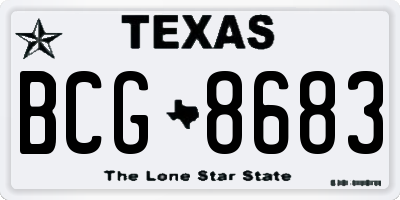 TX license plate BCG8683