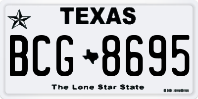TX license plate BCG8695