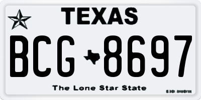 TX license plate BCG8697