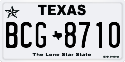 TX license plate BCG8710