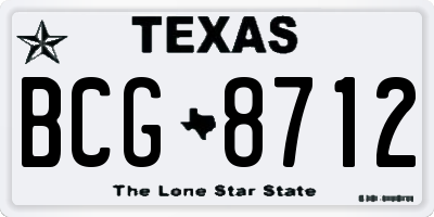 TX license plate BCG8712