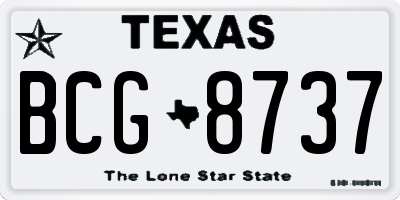 TX license plate BCG8737