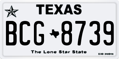 TX license plate BCG8739