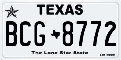 TX license plate BCG8772