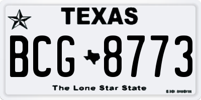 TX license plate BCG8773