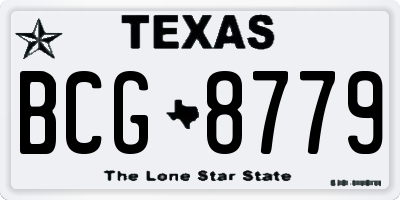 TX license plate BCG8779